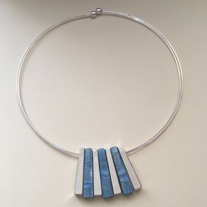 Silver tone choker